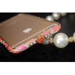 Wholesale Apple iPhone 5S 5 Luxury Diamond Metal Bumper (Hot Pink)